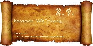 Mantsch Várkony névjegykártya